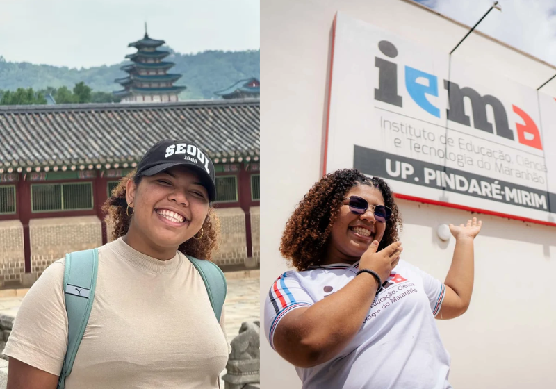 Maria Clara, aluna brasileira de um instituto público no Maranhão, vence campeonato de robótica na Coreia do Sul. Faturou o 1º lugar e o segundo também. - Foto: reprodução Instagram