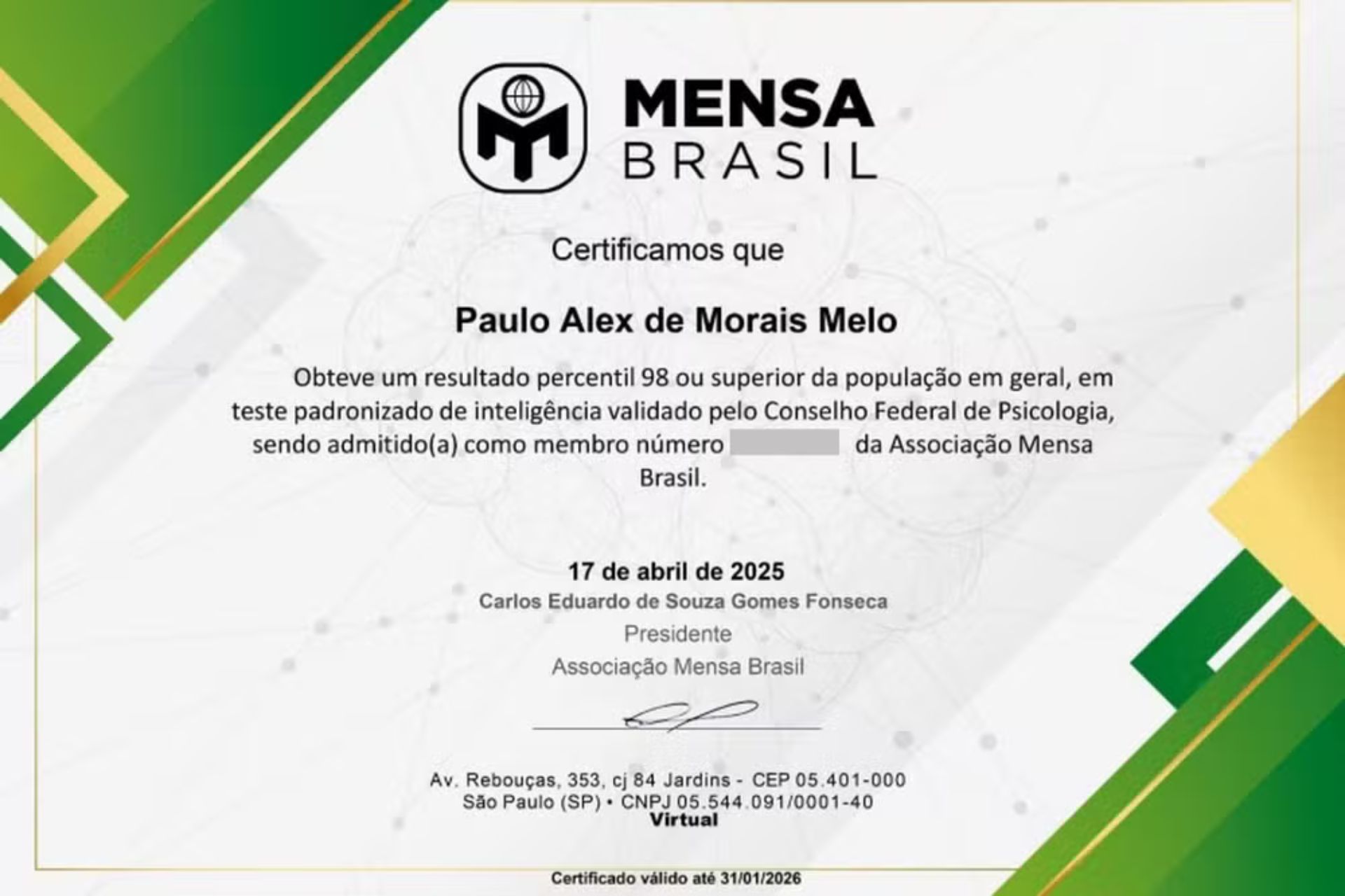 O menino brasileiro Paulo Alex Melo, de 2 anos, é um dos mais jovens a entrar na Mensa - Foto: arquivo pessoal