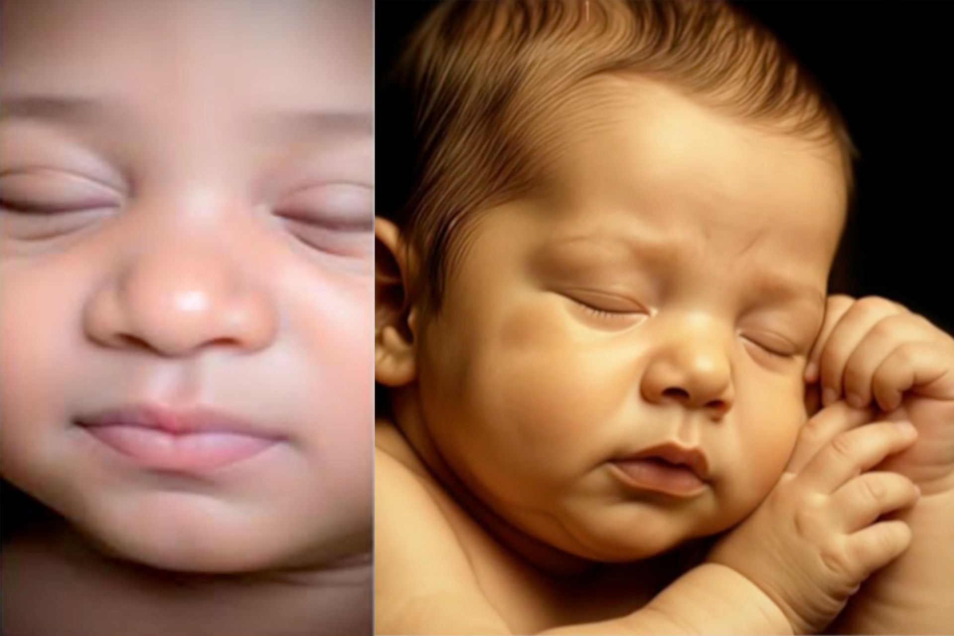 O ultrassom em 8D com IA, revela o rosto da do bebê, com riqueza de detalhes antes mesmo do nascimento. Acima o 8D dos filhos de MC Guimê e Ludmilla. - Fotos: reprodução/redes sociais