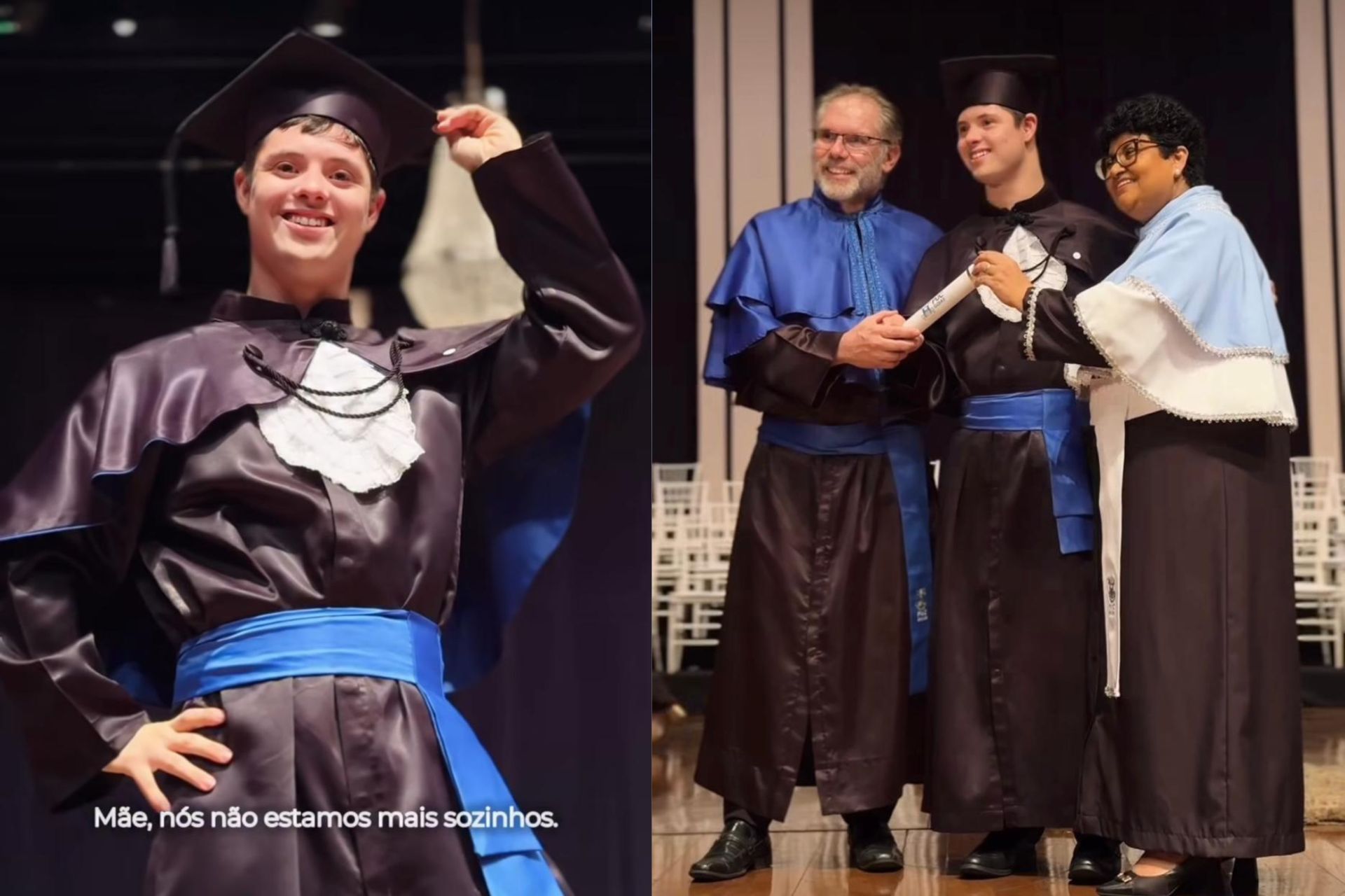 João Vitor de Paiva é o primeiro aluno com Síndrome de Down a se formar no curso de Educação Física na PUC Goiás - Fotos: reprodução/Instagram