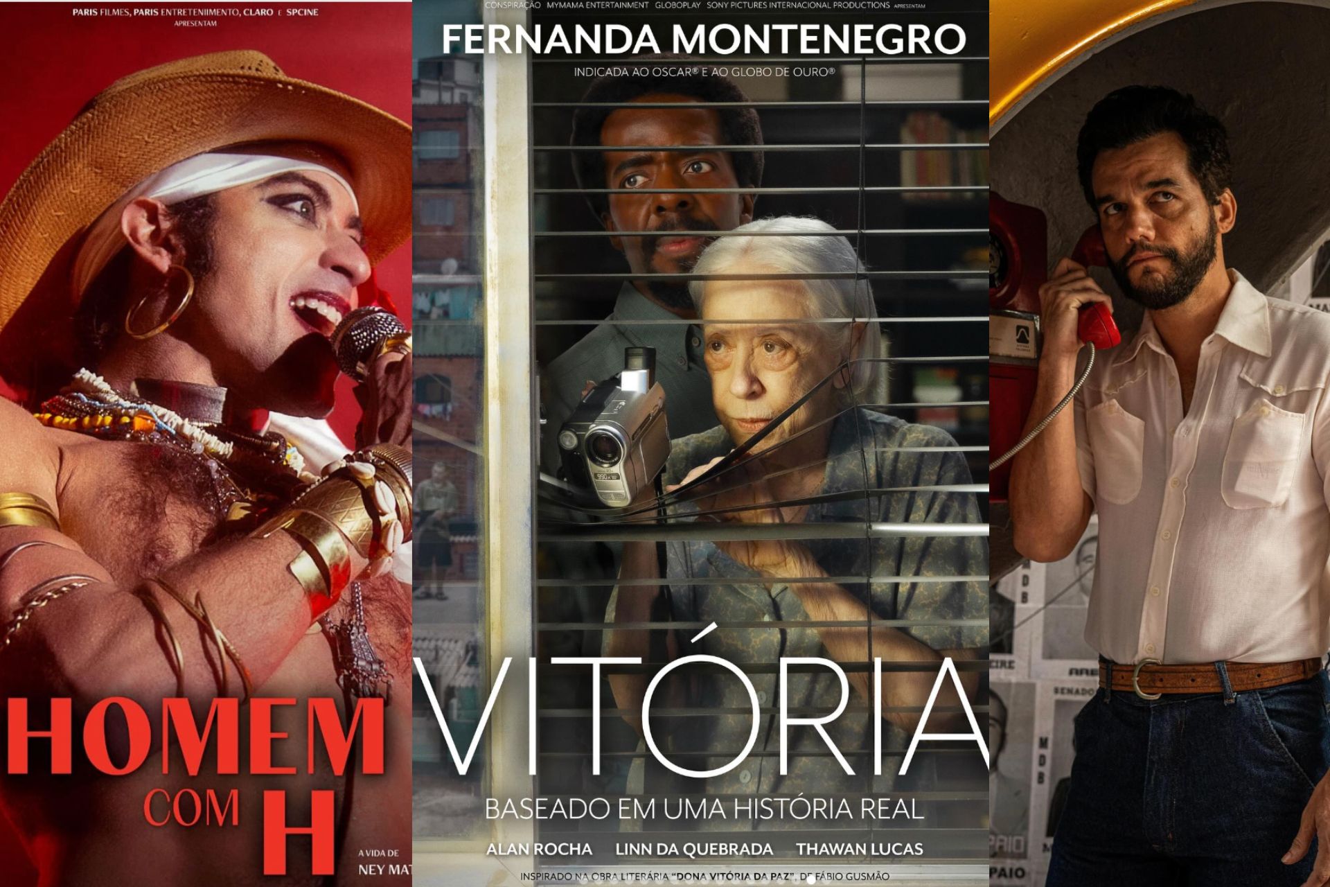 Três dos 16 filmes brasileiros que poderão representar o país na categoria Melhor Filme Internacional no Oscar 2026. - Fotos: divulgação