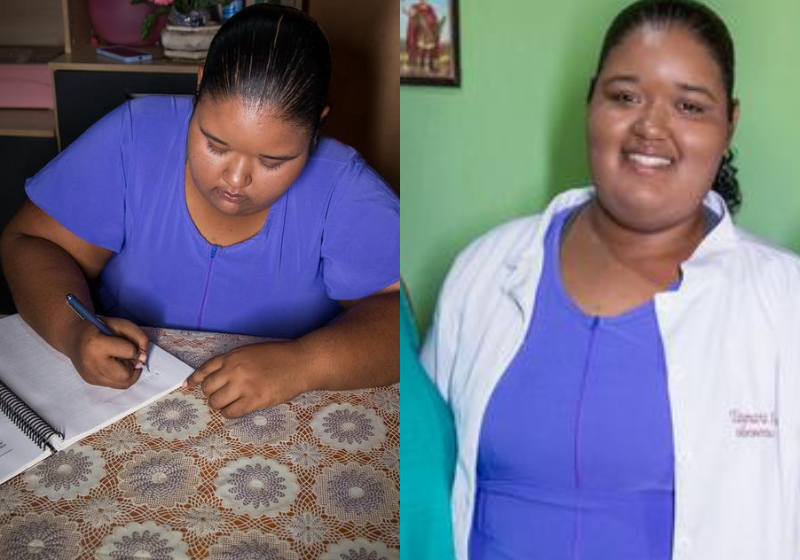 Taynara é filha de pedreiro e comemorou com os pais a aprovação em Medicina. A pequena comunidade rural onde vive no CE aplaudiu junto. - Foto: Davi Silva