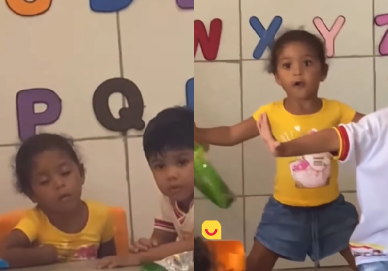 Veja a tática dessa professora para acordar os alunos. Ela coloca o Funk do Patinho e uma menina, que dormia durante a aula, sai dançando. - Foto: reprodução redes sociais
