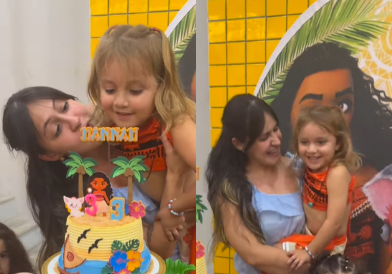 Jannifer, uma menina autista não verbal, recusada em outra escola, ganhou uma festa surpresa das mães dos coleguinhas do colégio. Os pais não tinham dinheiro para comemorar. - Foto: reprodução Instagram