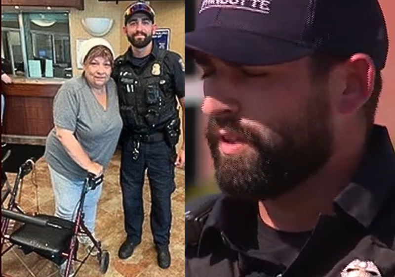 Policial ajuda idosa a cortar grama e cria um laço especial A generosidade de um policial conquistou o afeto de uma idosa - Foto: WXYZ