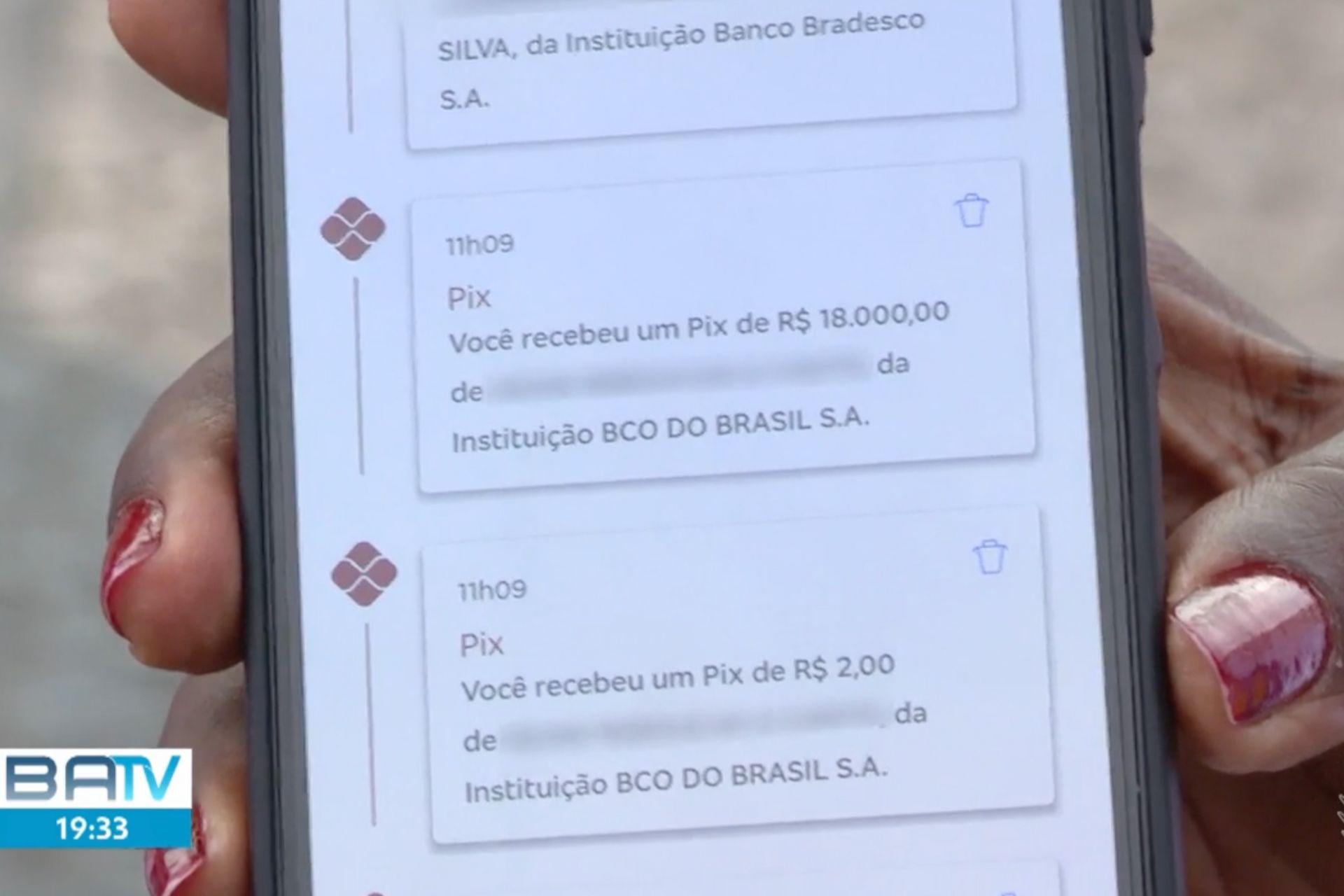 A baiana devolveu o Pix de R$ 18 mil enviado pela turista. - Foto: reprodução/TVBahia