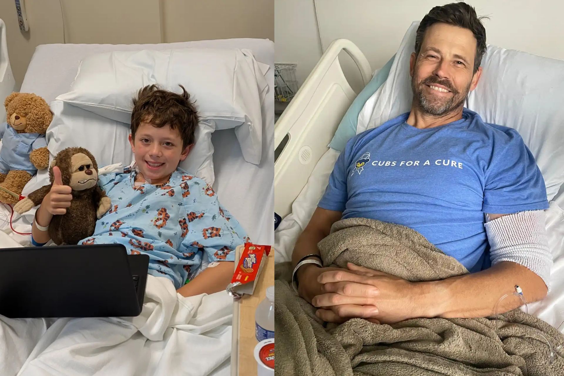 Stephen, de 9 anos, salva seu pai com leucemia ao doar células-tronco. A cirurgia teve sucesso e ele se sente feliz por ajudar.