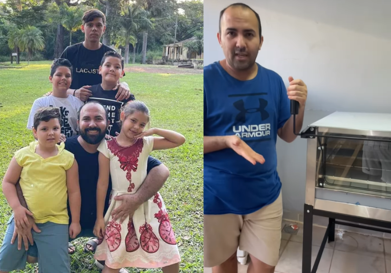 Daniel é pai de 5 filhos e ele sonha em ter uma doceria para sustentar a família - Foto: reprodução redes sociais