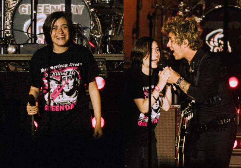Billie Joe, vocalista do Green Day, chamou um jovem no palco para cantar e descobriu que o jovem estava perdido da mãe no Riot Fest (EUA)..- Foto: reprodução Instagram
