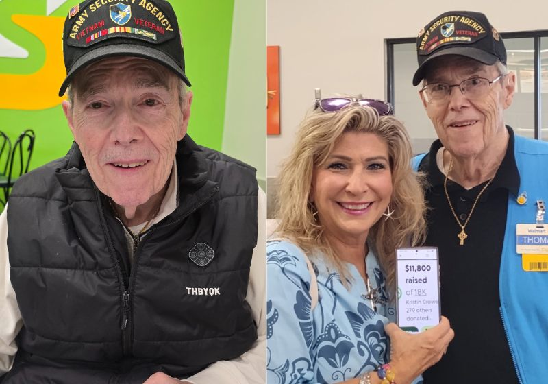 Os‍ clientes se ​uniram para ajudar o​ idoso⁤ que trabalha em um ⁤supermercado para cuidar de sua⁣ esposa doente. - Foto: GoFundMe