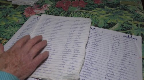 Dona Iracy organiza todas as palavras que aprende em um caderninho. - Foto: arquivo pessoal