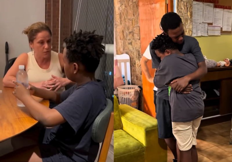 O menino não conteve a emoção ao saber que os pais iriam adotar o irmão dele. - Foto: reprodução redes sociais