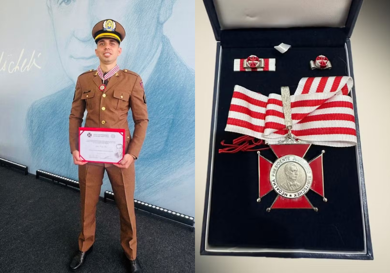 Cabo Lucas Costa Neta é policial militar e salvou a vida de uma bebê que estava engasgada.. — Foto: Foto: Cap. Sales - Comandante da 142º CIA/23º BPM