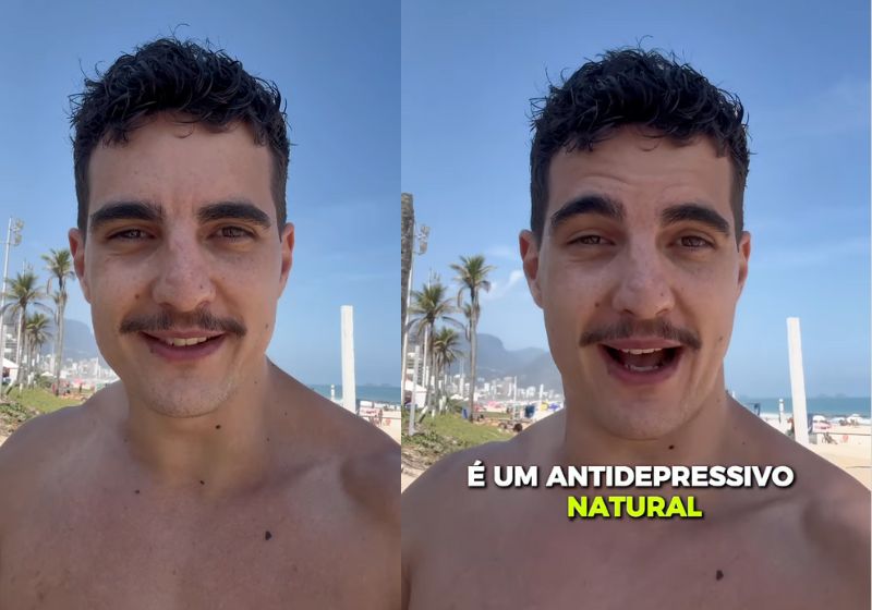 O jovem modelo francês Nino Fallard voltou ao Brasil e disse que o nosso pais é um antidepressivo natural. Foto: reprodução/Instagram