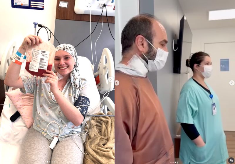 Isabel Veloso recebeu a medula do pai, seu Joelson, num hospital de Curitiba (PR). - Fotos: reprodução/redes socias