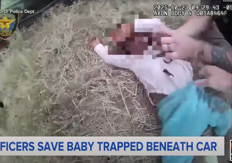 Os policiais fizeram massagem cardiorrespiratória e conseguiram reanimar a criança. - Foto: The Fort Worth Police Department