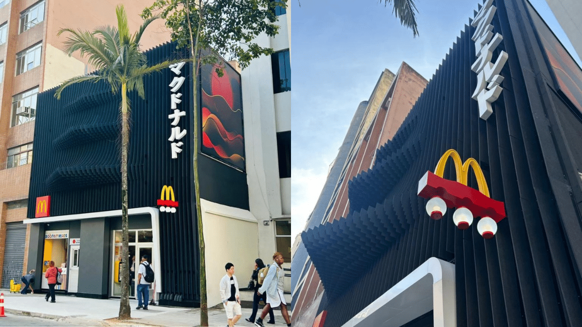 Mc Donald's da Liberdade escrito em japonês. - Foto: divulgação