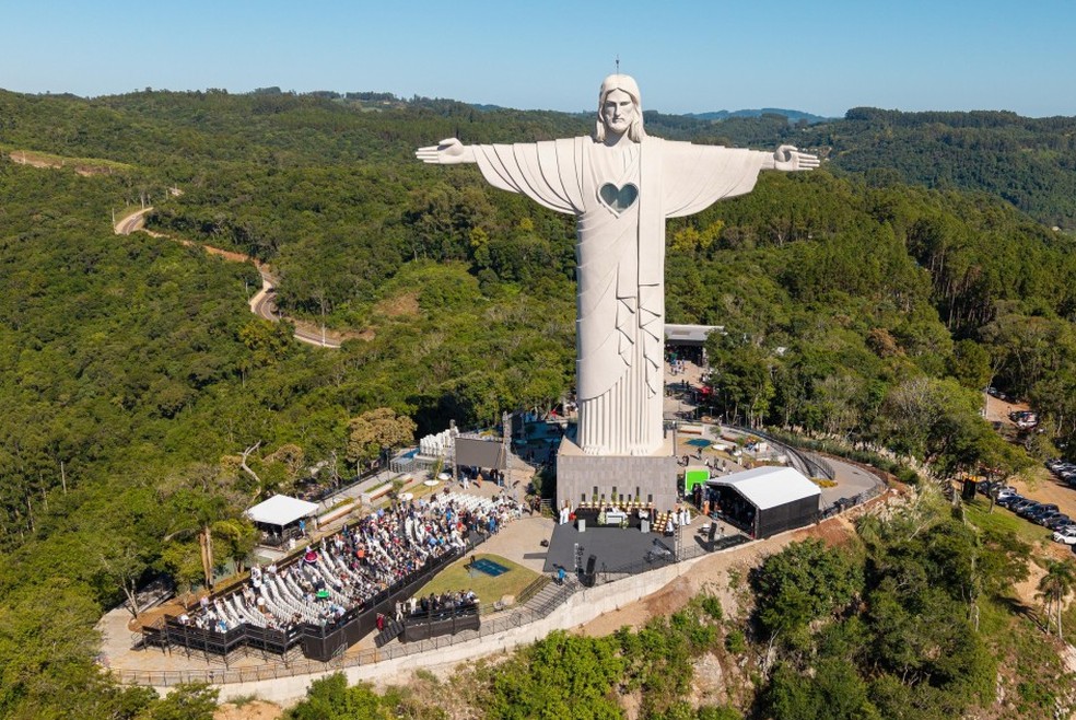 Complexo do Cristo Protetor, em Encantado — Foto: Maurício Tonetto/Palácio Piratini