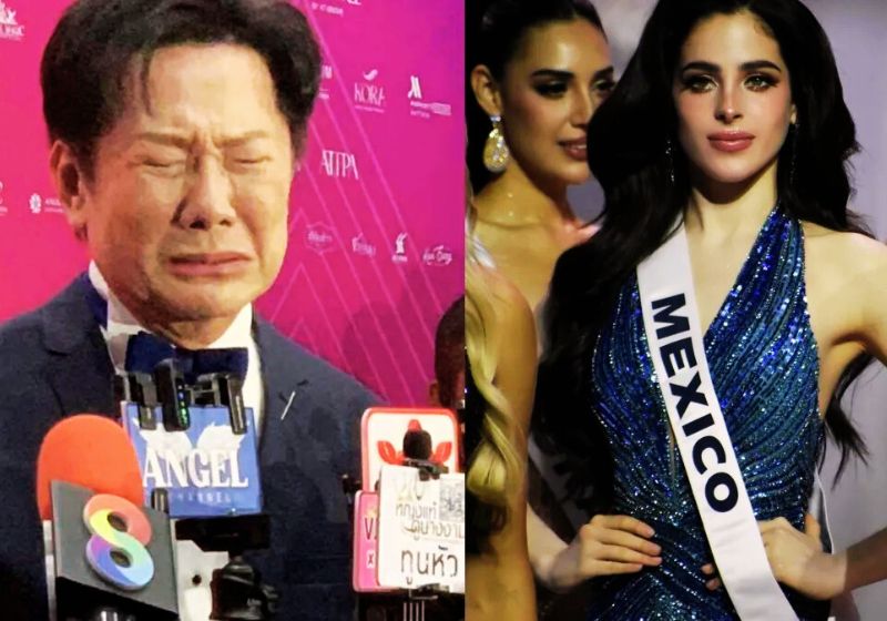 Depois de xingar a Miss México de "burra", o diretor do evento chorou, pediu desculpas e teve sua participação reduzida no concurso, na Tailândia. - Fotos: reprodução/Instagram Fatima Boch