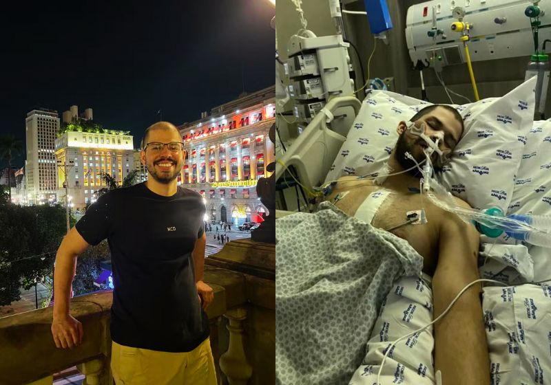 Pedro um jovem brasileiro que ficou paraplégico após uma cirurgia no coração, acordou do coma e voltou a andar, para surpresa de todos - Fotos: arquivo pessoal