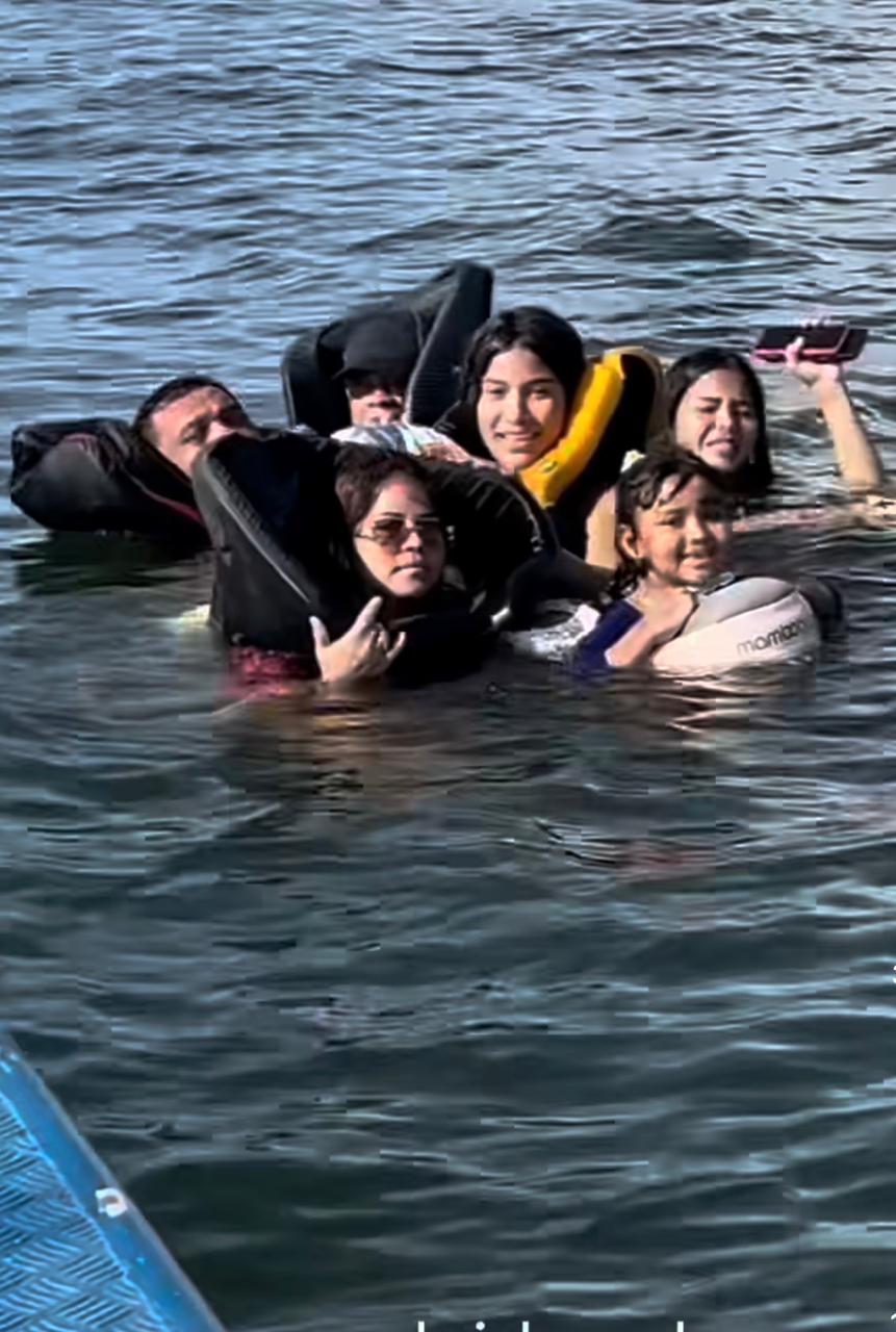 A família à deriva no rio, antes de ser resgatada no Pará. - Foto: reprodução/Instagram