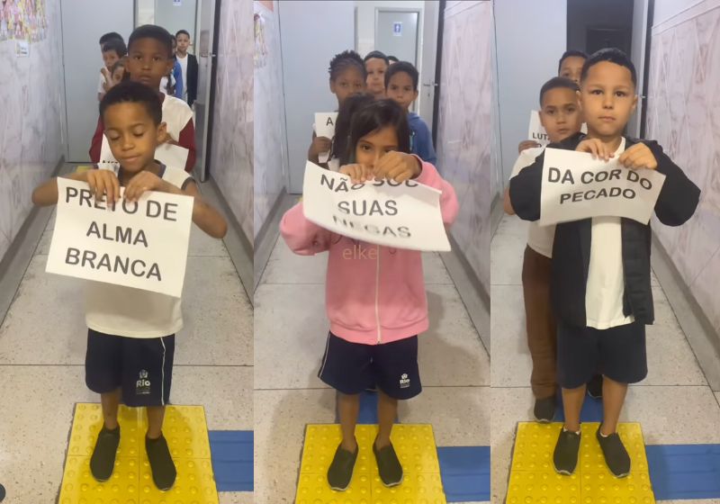 Crianças “rasgam” expressões racistas e pedem respeito: Dia da Consciência Negra