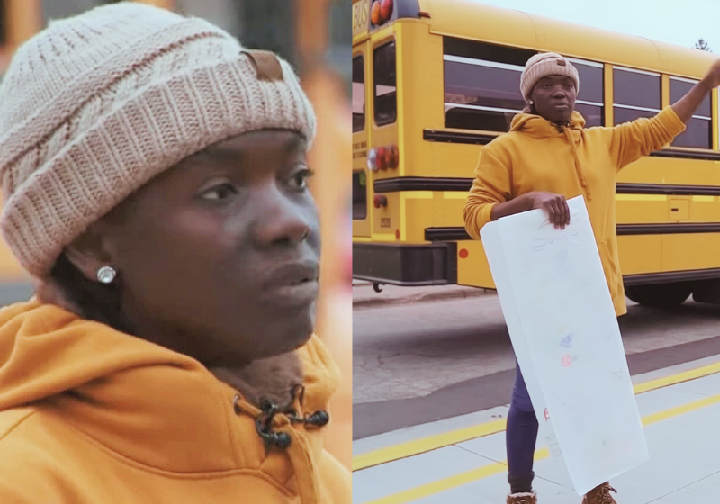 Mebal, a motorista de ônibus escolar, vê o menino entrar lago, se debater na água e salva a criança, mesmo sem saber nadar. O caso foi nos EUA. - Fotos: kere11