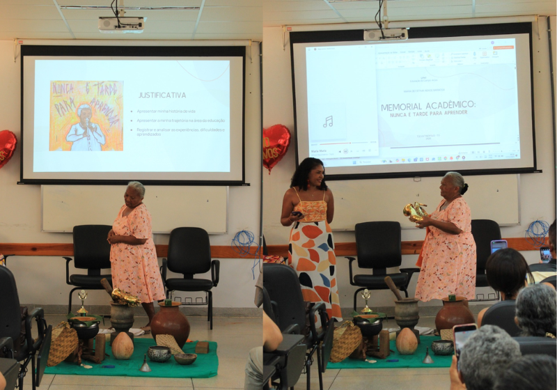 A idosa usou a própria história como inspiração para escrever o TCC. Ela foi aprovada com louvor - Foto: UFNT