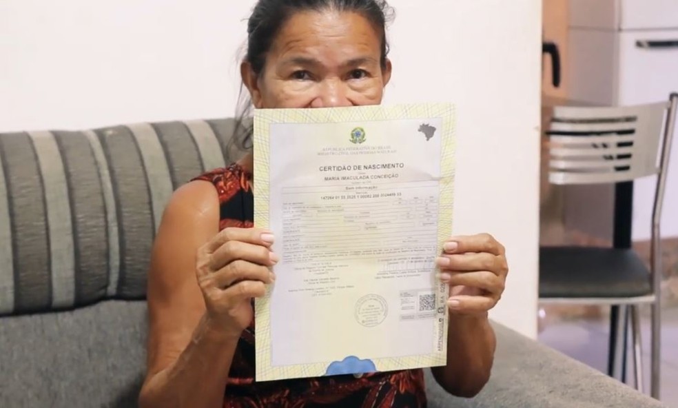 Maria da Imaculada Conceição viveu cerca de 70 anos sem documentos oficiais — Foto: Defensoria Pública do Ceará/Reprodução