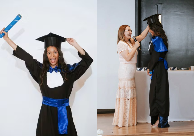 Rayssa Leal comemorou com os seguidores do Instagram a formatura dela no Ensino Médio. A skatista agradeceu a família, professores e amigos. - Foto: Instagram