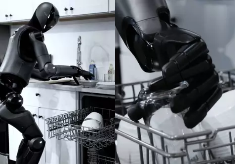 O robô Figure 03 lava roupa, passa roupa e faz outras atividades doméstica, mas o valor ainda é para poucos - Foto: divulgação