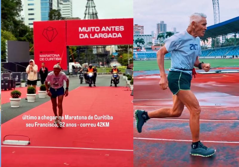 Quem é o idoso de 92 anos que correu 44 km na maratona de Curitiba; vídeo