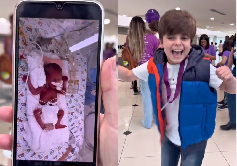 O vídeo emocionante feito pelo hospital de Porto Alegre (RS) mostra a evolução de vários bebês que nasceram prematuros e hoje estão grandes e felizes. - Fotos: reprodução/Instagram
