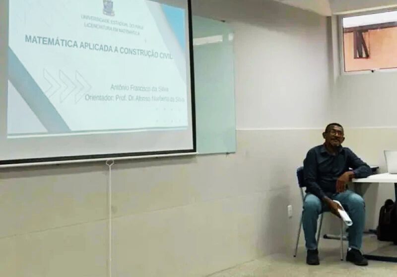 Antonio Francisco, pedreiro de 55 anos, se forma em Matemática no Piauí e TCC mostra como aplicar o conhecimento na Construção Civil. - Foto: Divulgação/Uespi