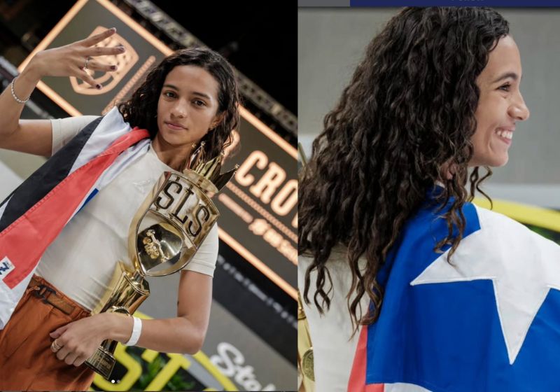 A brasileira Rayssa Leal se consagrou tetracampeã do SLS Super Crown neste final de semana em São Paulo: imperatriz do skate mundial. - Fotos: reprodução/Instagram