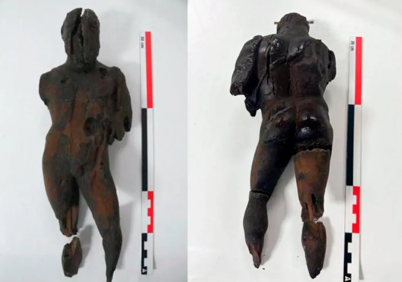 A estátua de Hércules foi encontrada enterrada em um local onde serãos construídos imóveis sociais - Foto: La voz de Ibiza