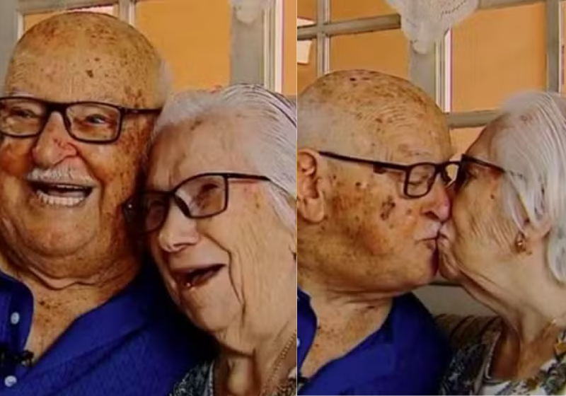 O casal de idosos comemora o centenário e quase 80 anos de um casamento feliz. - Foto: arquivo pessoal