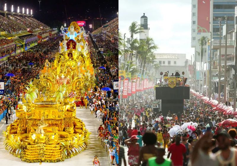 O Carnaval 2026 será entre os dias 13 e 17 de fevereiro. Veja os preços de camarotes, desfiles e abadás nas folias no Rio de Janeiro, Salvador e SP. - Fotos: PrefRio/PrefSalvador
