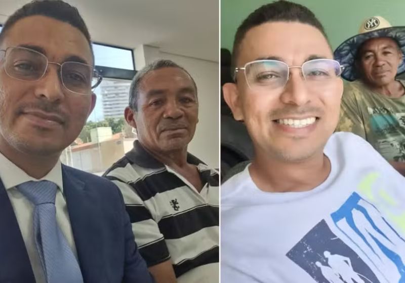 15 anos depois, Sérgio Chaves, o homem que morou nas ruas e virou advogado, tirou da cadeia Nonato, que lhe deu o primeiro emprego em Fortaleza (CE). - Fotos: arquivo pessoal