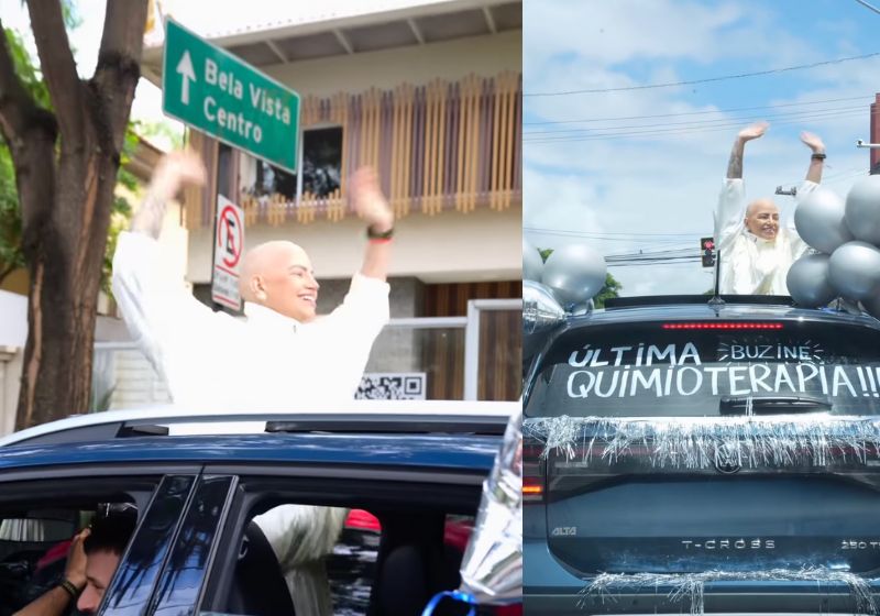 Com o sorriso estampado, a jovem Nathália fez um buzinaço em SP para comemorar a última quimio dela, após um câncer raro no sangue - Fotos: reprodução/Instagram