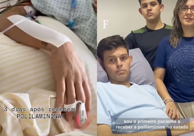 Mais 2 pacientes voltaram a se mexer após a injeção da polilaminina com autorização judicial. Eles são de SP e MS e sofreram lesões na medula. - Fotos: reprodução Redes/Folha
