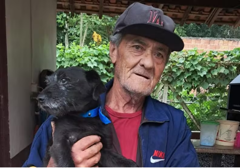 O cachorro ficou todo tempo na mata, junto com o idoso. Quando ouviu chamado dos vizinhos, ele latiu para indicar o local onde estavam - Foto: arquivo pessoal