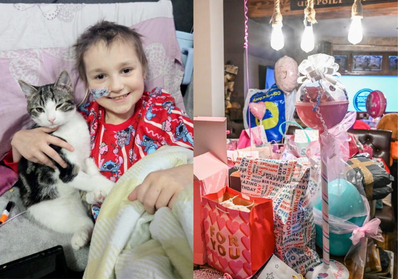 A menina enfrenta um câncer severo aos 7 anos e ganhou mensagens de aniversário de pessoas de todo o mundo! - Foto: SWNS