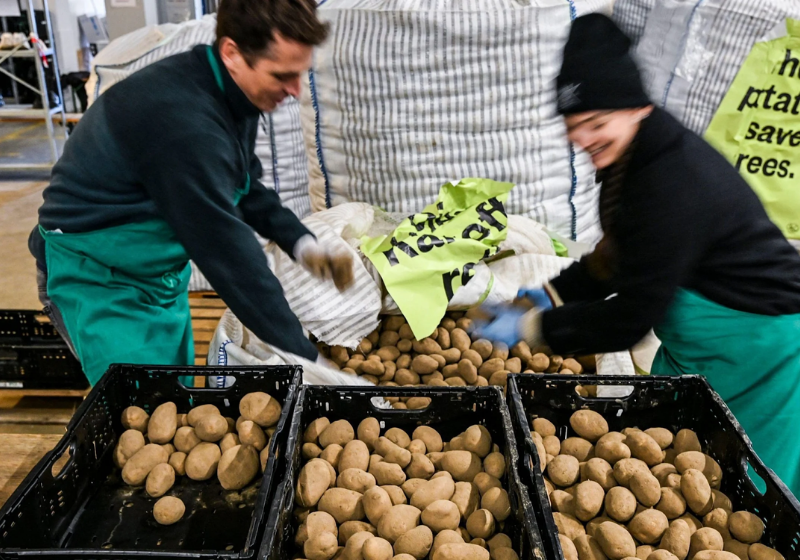 A Alemanha usou uma colheita excedente de batatas e ajudou toda a comunidade que vive em situação de vulnerabilidade - Foto: Jens Kalaene/DPA/Alamy