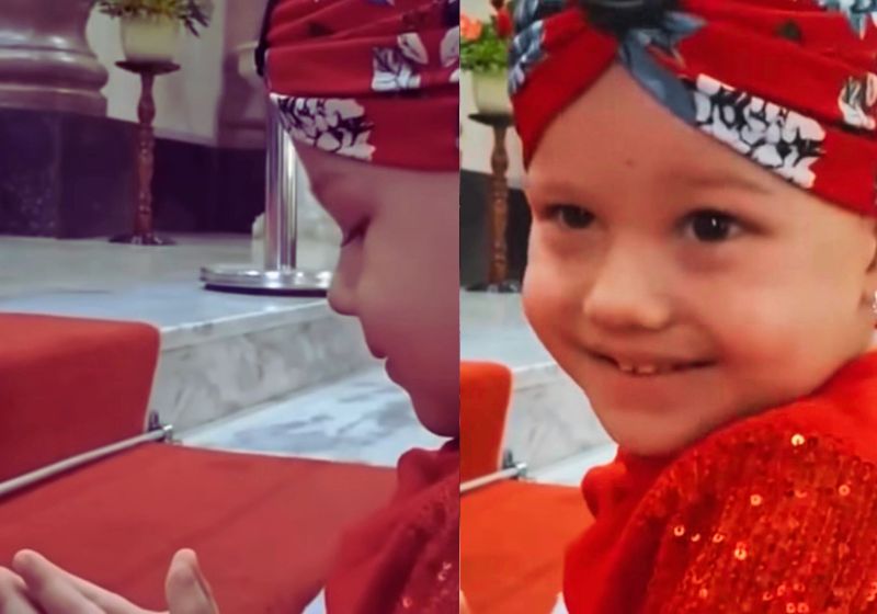 A pequena Valentyna tem um câncer raro e pediu espontaneamente na igreja: "Jesus me cura". A cena gravada em vídeo abriu numa corrente de fé. - Fotos: reprodução/Instagram