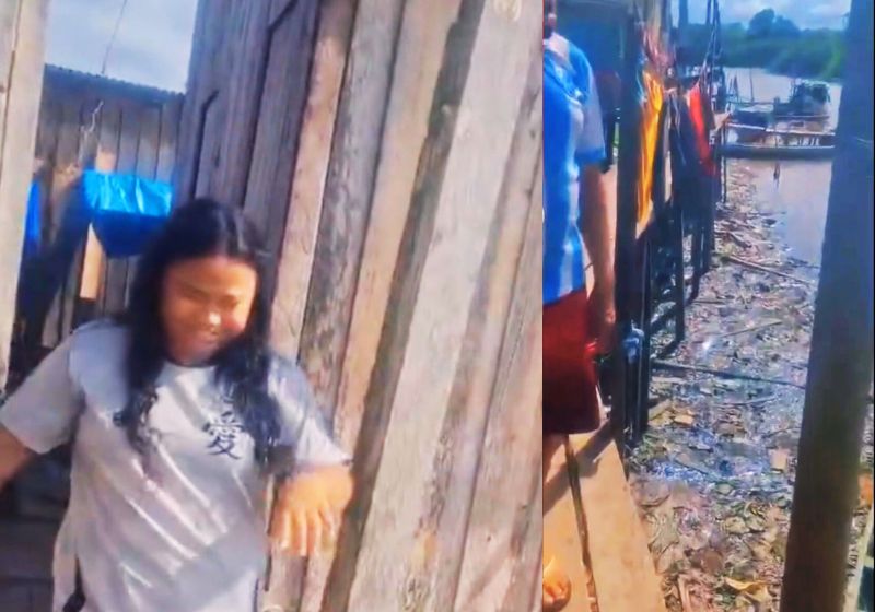 A diretora foi pessoalmente à casa de palafita da aluna, sem internet, informar que ela foi aprovada na Universidade Federal do Pará - Fotos: reprodução/Tiktok