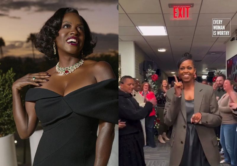 O vídeo de Viola Davis, apoiando Michelle Obama, teve mais de 22 milhões de visualizações, depois que Trump postou um vídeo racista. - Fotos: reprodução/Instagram