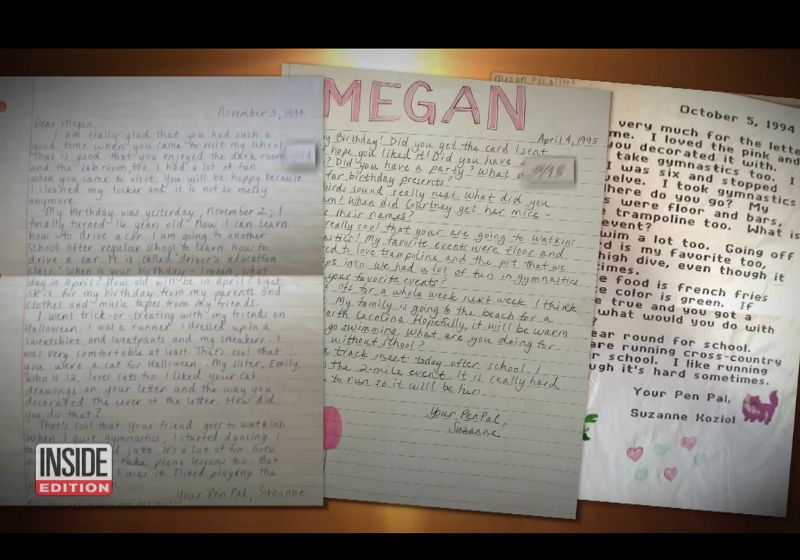 As cartas das amigas foram escritas entre 1994 e 1995. - Foto: Inside Edition