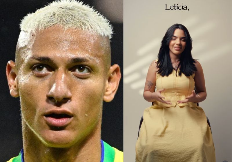 Quando descobriu a doação do Richarlison, Letícia, a jovem que teve as pernas amputadas após acidente de moto, chorou muito e agradeceu. Fotos: Damien MEYER/AFP/Instagram