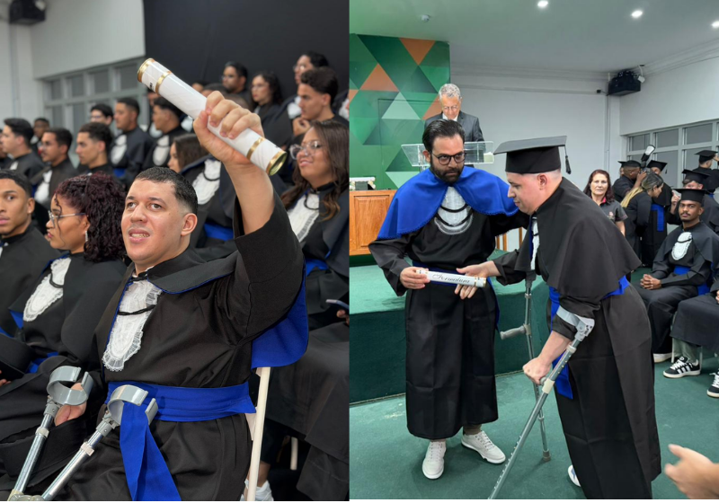 Gabriel é um jovem com paralisia cerebral que superou diversos obstáculos e se formou na universidade - Foto: arquivo pessoal